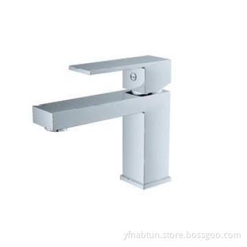 Square Brass Bathroom Basin Sink Faucets With Ceramic Cartr